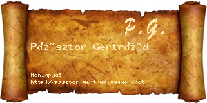 Pásztor Gertrúd névjegykártya